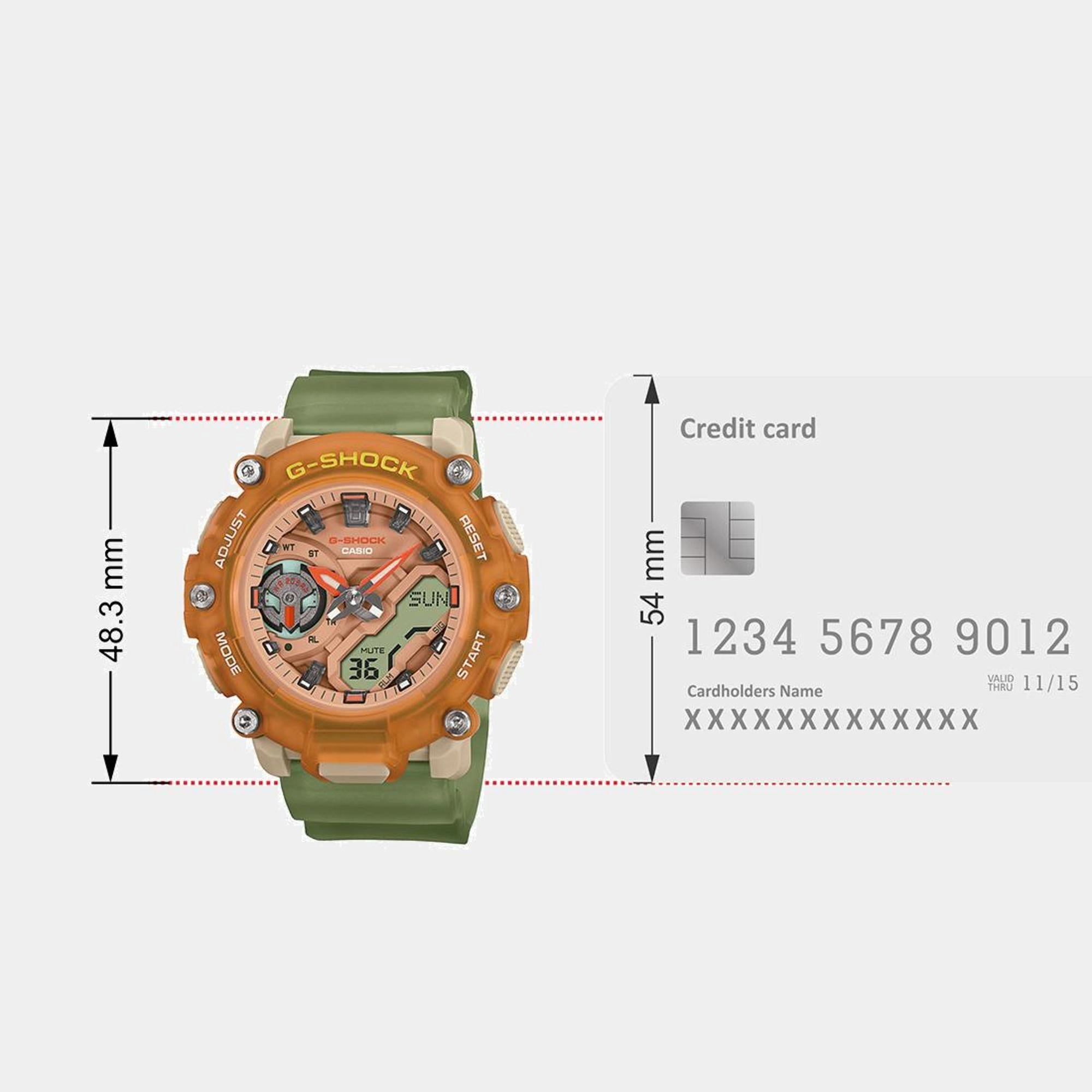 G-Shock Women Quartz Orange Dial Analog-Digital Resin Watch GMA-S2200PE-5ADR G1422