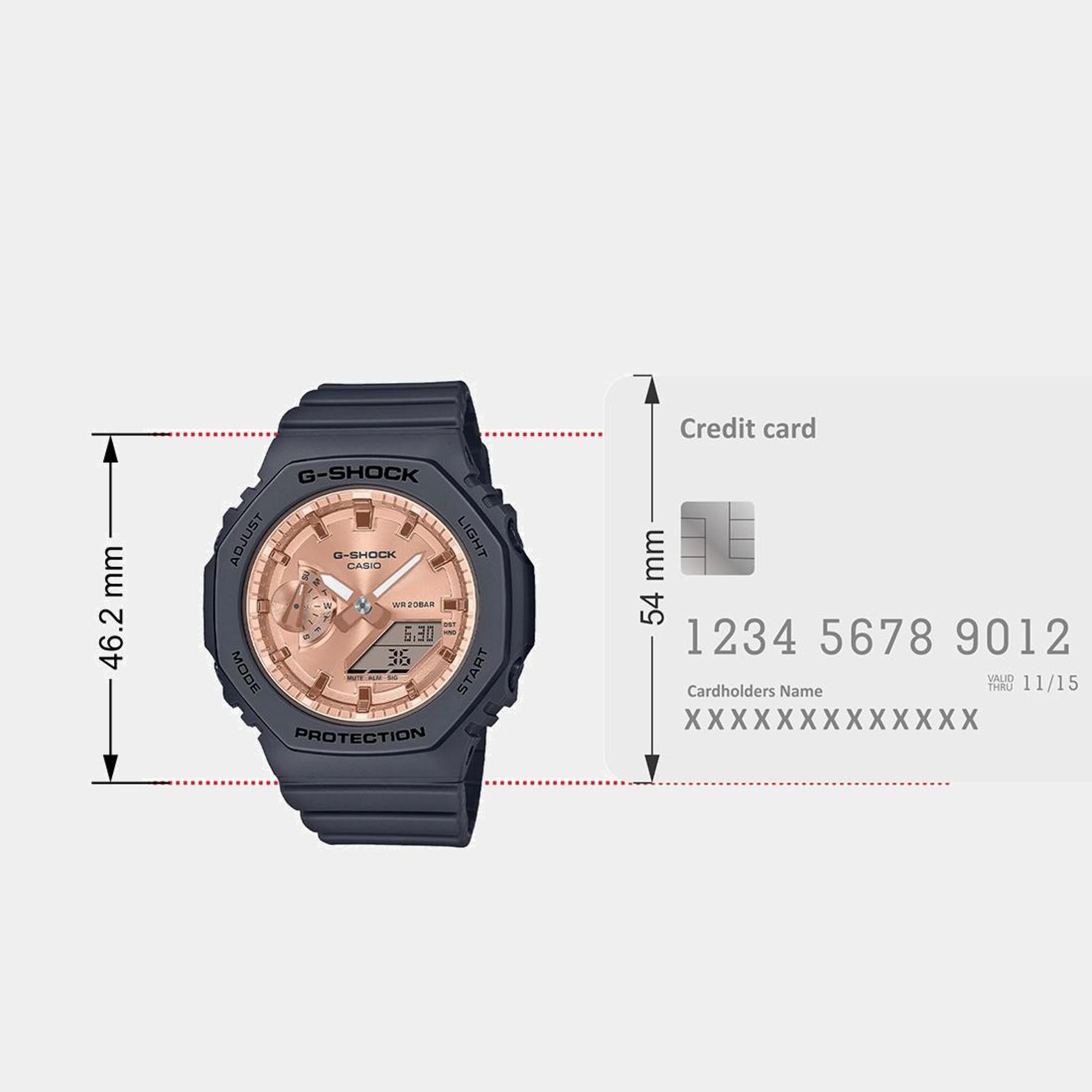 G-Shock Women Quartz Rose Gold Dial Analog-Digital Resin Watch GMA-S2100MD-1ADR G1459