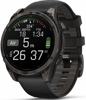 Garmin Fenix 8 47mm Sapphire AMOLED Carbon Grey DLC titanium Black Pebble Grey Silicone Watch