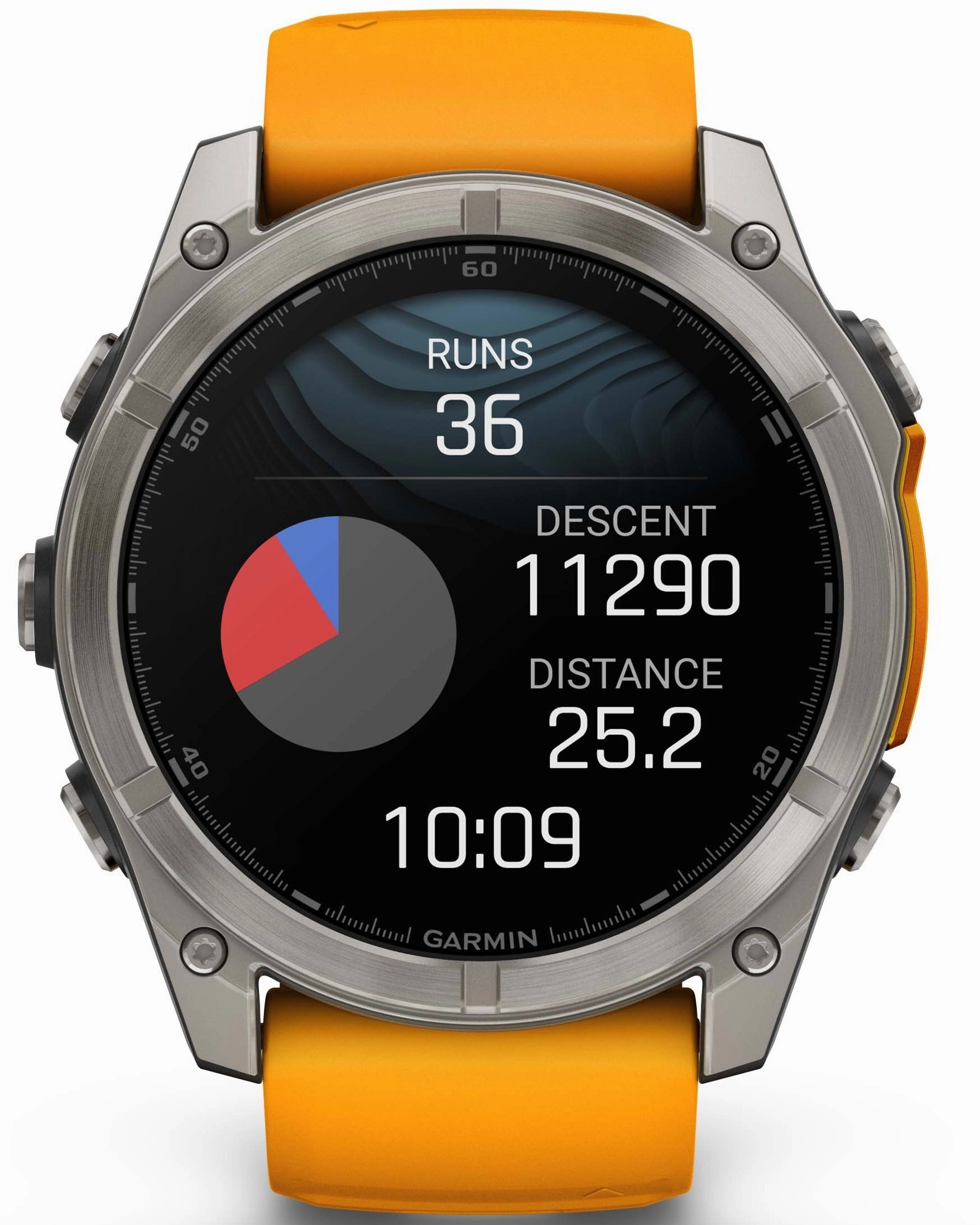 Garmin Fenix 8 51mm Sapphire AMOLED Graphite Spark Orange Titanium Silicone Watch