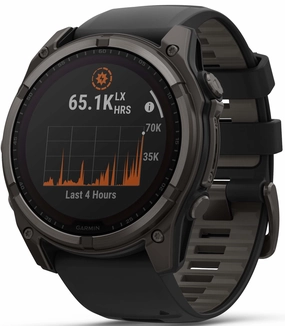 Garmin Fenix 8 51mm Sapphire Solar Carbon Grey DLC Titanium Black Pebble Grey Silicone Watch