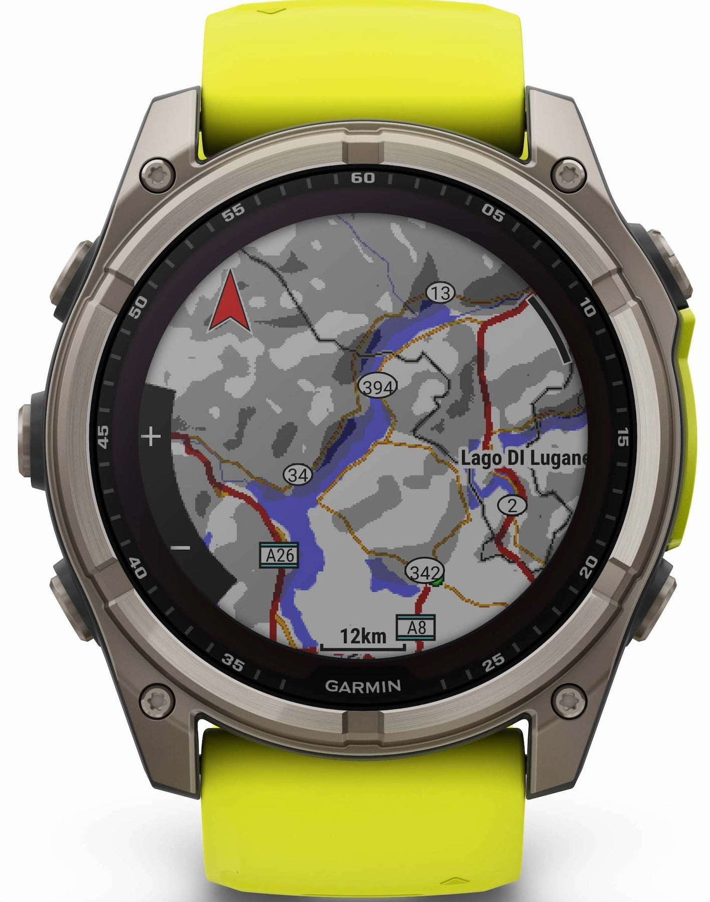 Garmin Fenix 8 51mm Sapphire Solar Titanium Amp Yellow Graphite Silicone Watch