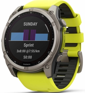 Garmin Fenix 8 51mm Sapphire Solar Titanium Amp Yellow Graphite Silicone Watch