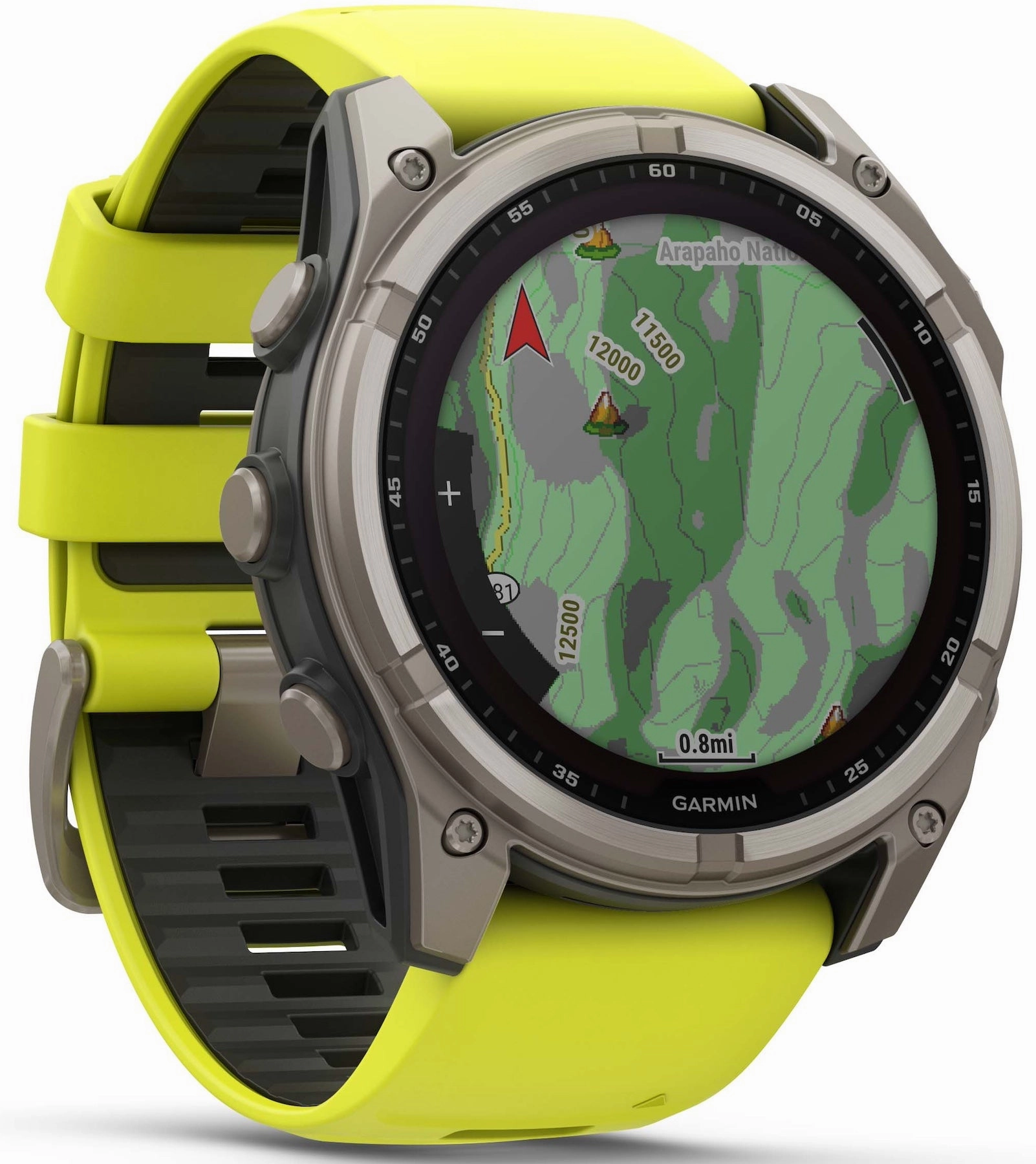 Garmin Fenix 8 51mm Sapphire Solar Titanium Amp Yellow Graphite Silicone Watch
