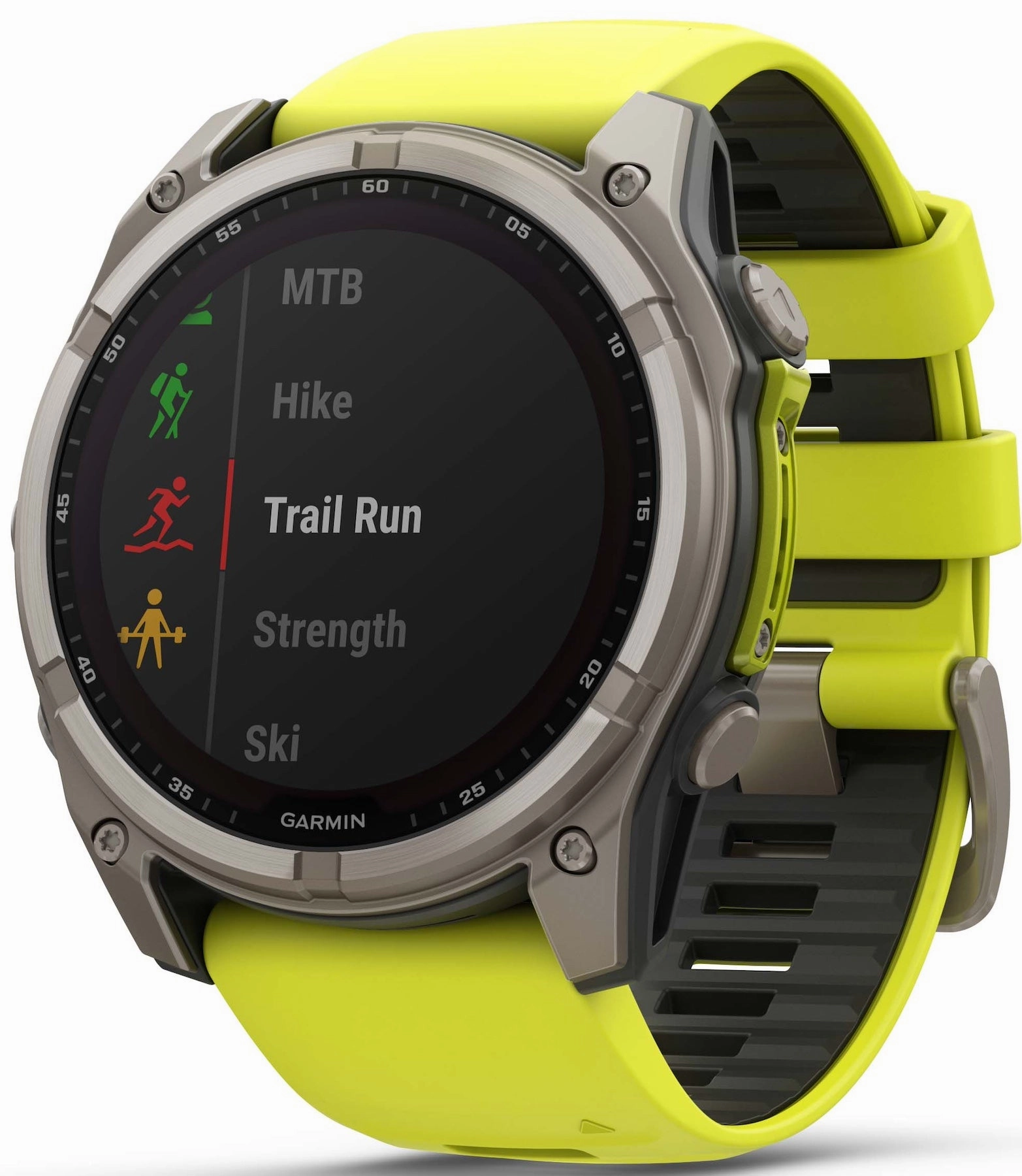 Garmin Fenix 8 51mm Sapphire Solar Titanium Amp Yellow Graphite Silicone Watch