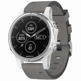 Garmin Unisex Smartwatch - fenix 5S Plus Multisport GPS Grey Strap | 010-01987-04
