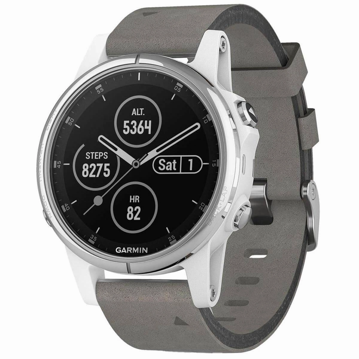 Garmin Unisex Smartwatch - fenix 5S Plus Multisport GPS Grey Strap | 010-01987-04