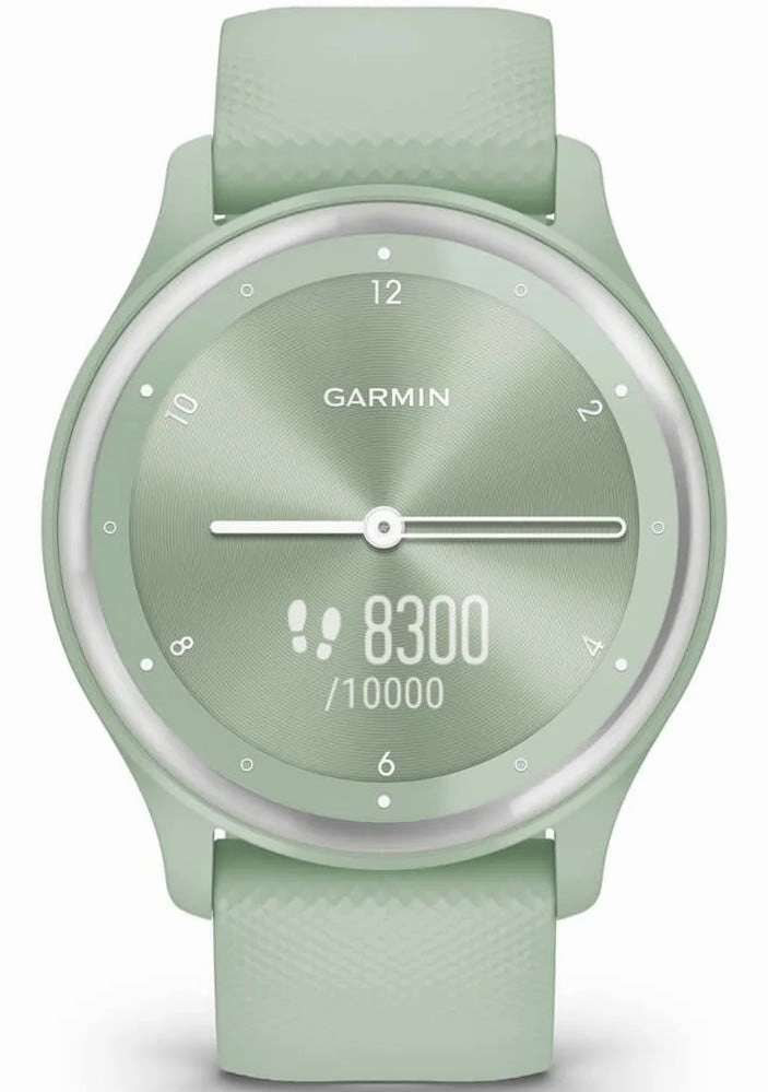 Garmin Vivomove Sport Silicone Band With Silver Accents Watch