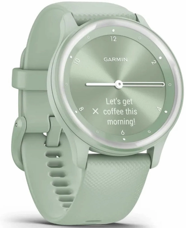 Garmin Vivomove Sport Silicone Band With Silver Accents Watch