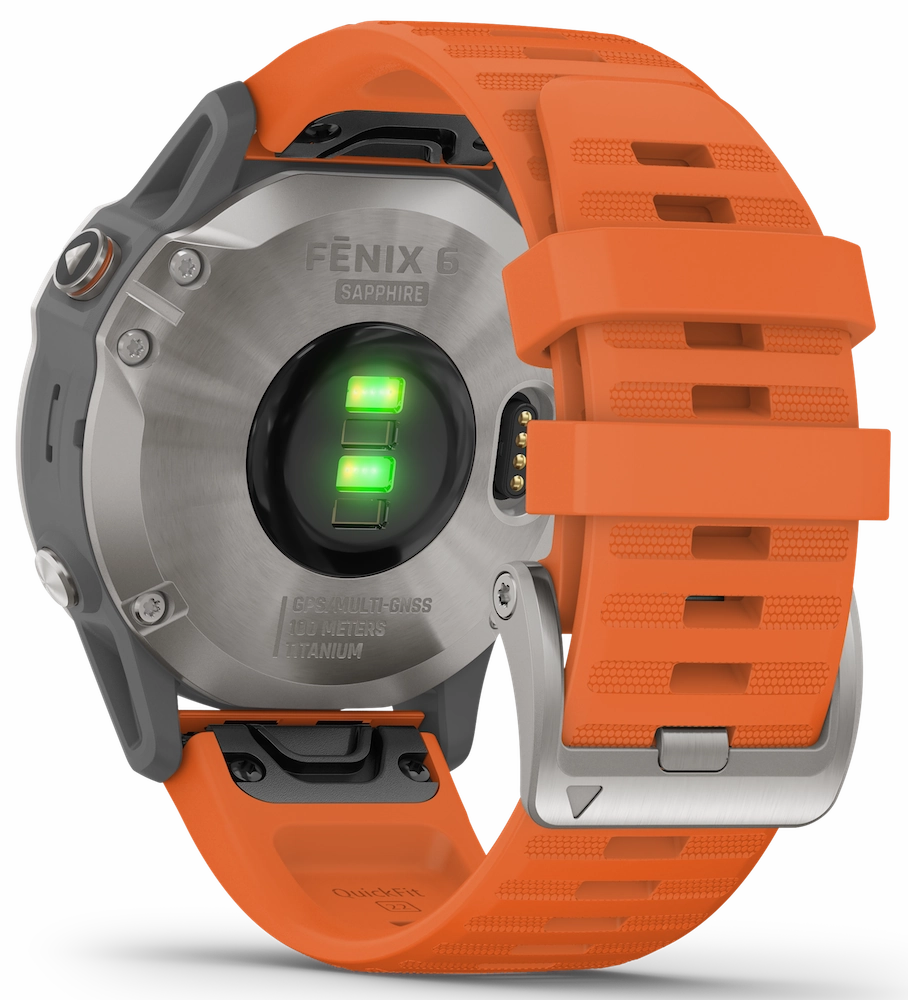 Garmin Watch Fenix 6 Sapphire Orange Band D