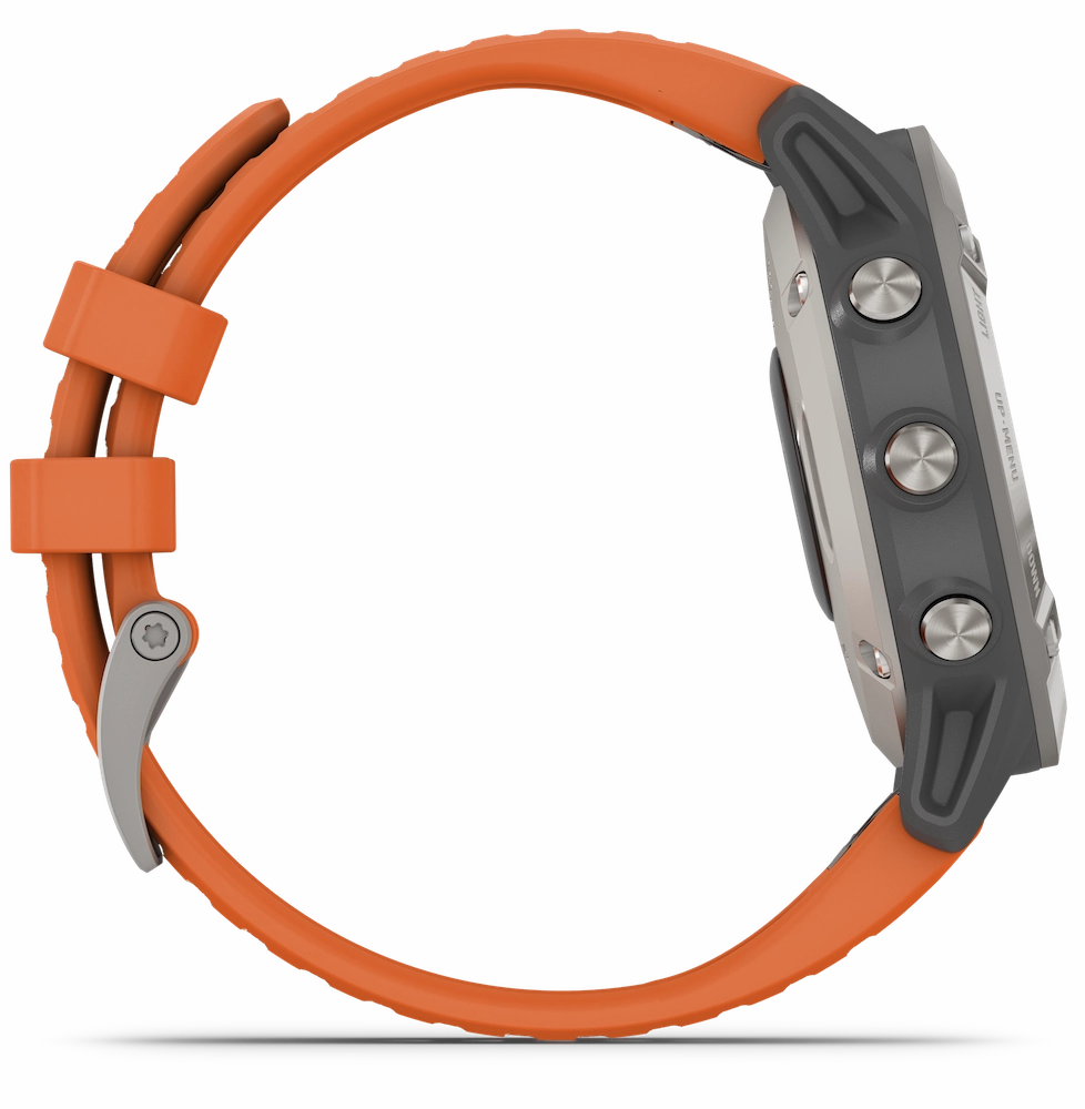 Garmin Watch Fenix 6 Sapphire Orange Band D