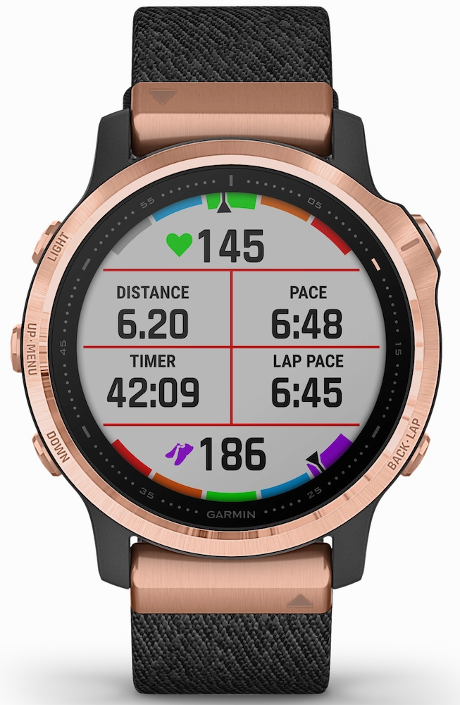 Garmin Watch Fenix 6S Sapphire Rose Gold Nylon Band D