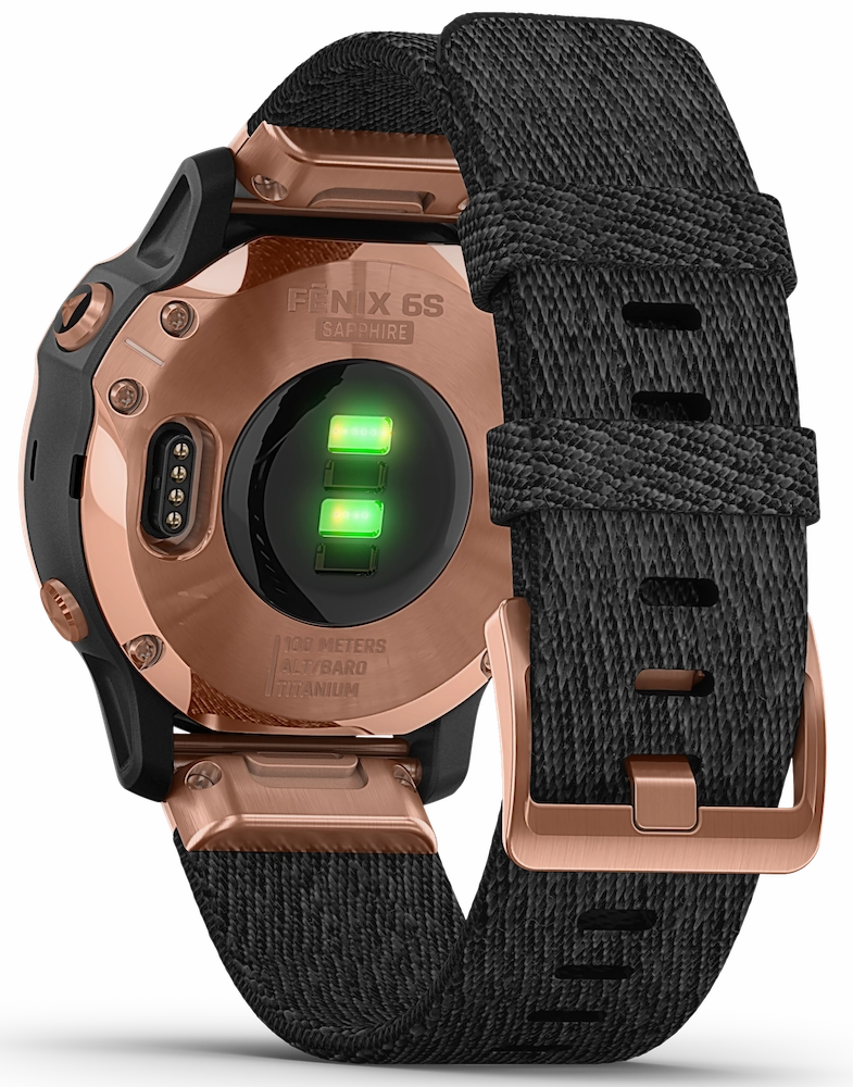 Garmin Watch Fenix 6S Sapphire Rose Gold Nylon Band D