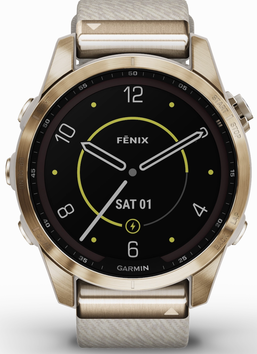 Garmin Watch Fenix 7S Sapphire Solar Cream Gold Titanium