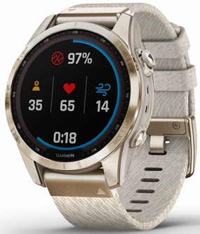 Garmin Watch Fenix 7S Sapphire Solar Cream Gold Titanium