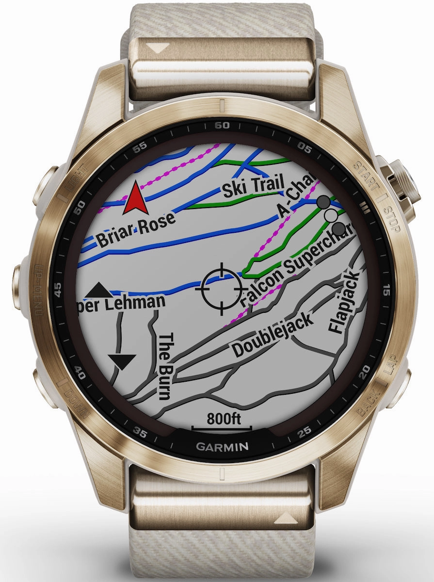 Garmin Watch Fenix 7S Sapphire Solar Cream Gold Titanium