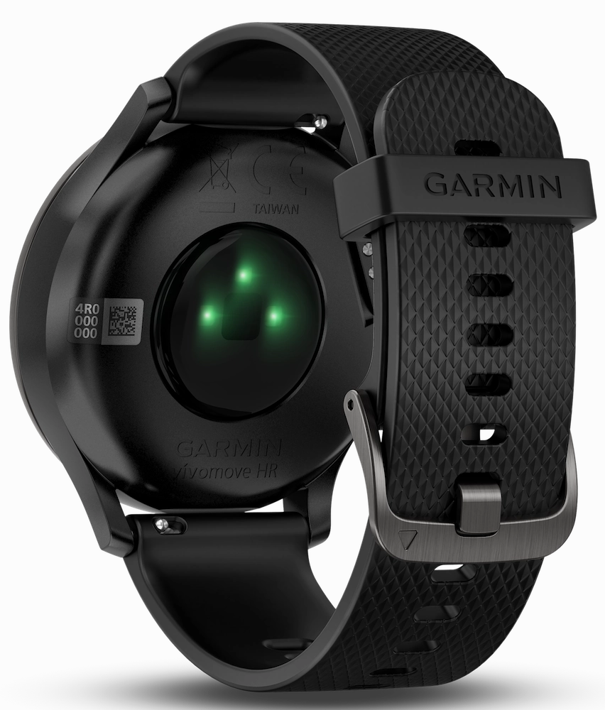 Garmin Watch Vivomove HR Black with Black Silicone Band D