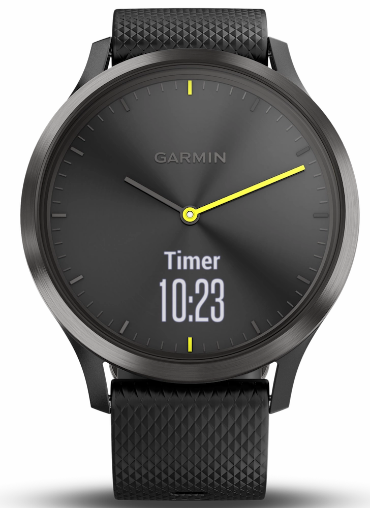 Garmin Watch Vivomove HR Black with Black Silicone Band D