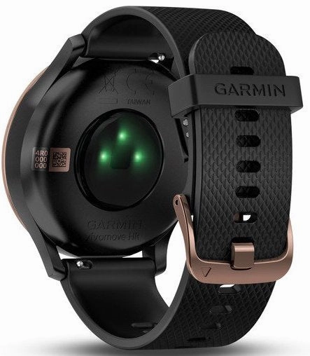Garmin Watch Vivomove HR Rose Gold with Black Silicone Band D