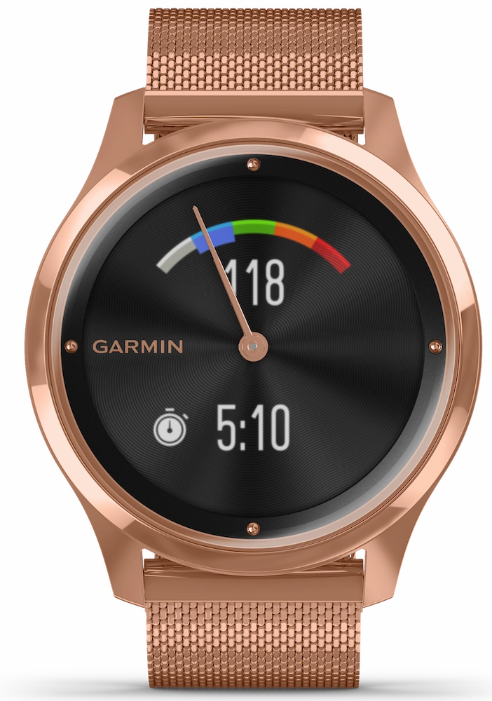 Garmin Watch Vivomove Luxe Rose Gold PVD Milanese Bracelet