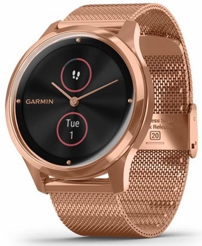 Garmin Watch Vivomove Luxe Rose Gold PVD Milanese Bracelet