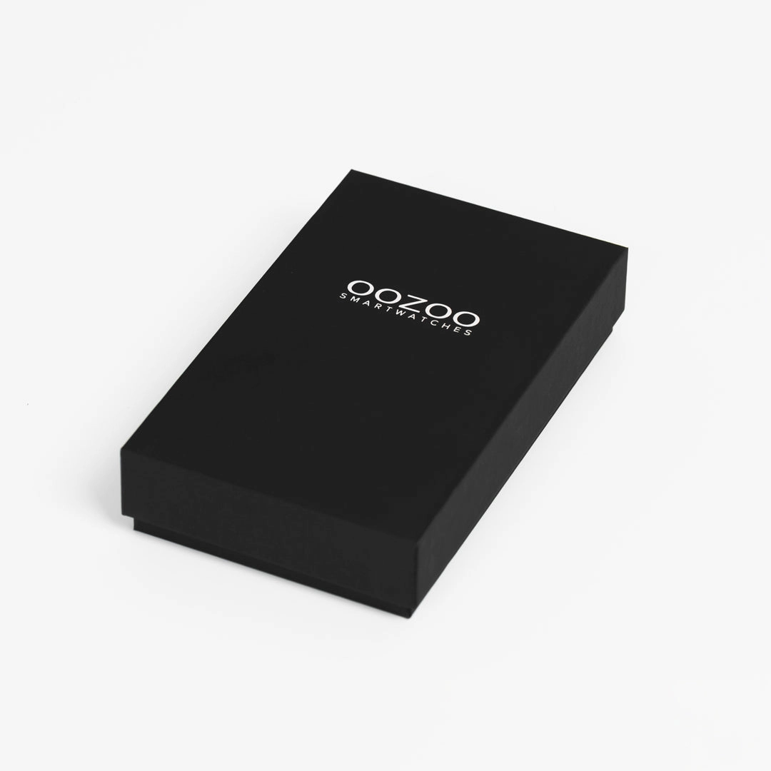 Gold coloured OOZOO smartwatch with raspberry pink rubber strap - Q00320