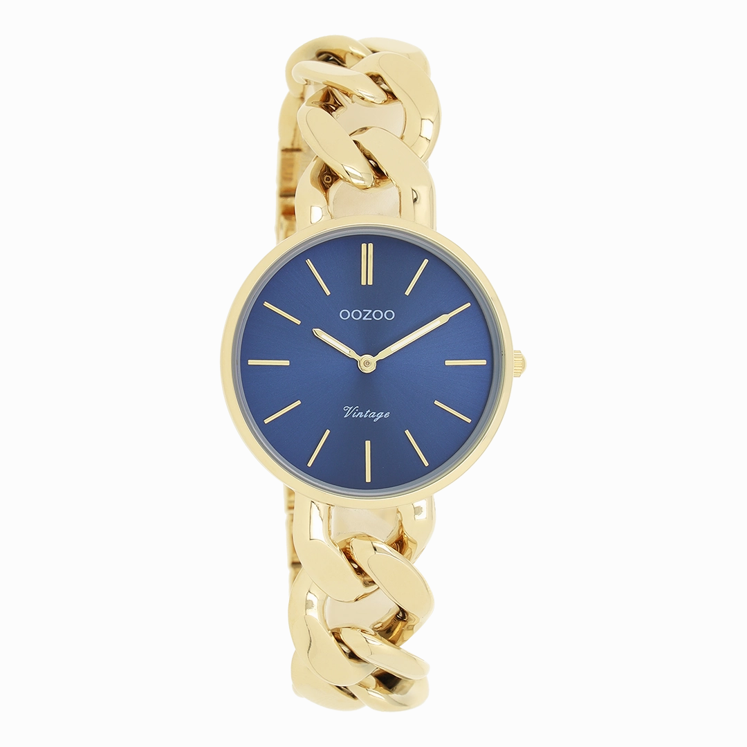 Gold coloured OOZOO watch with chunky chain bracelet - C20359