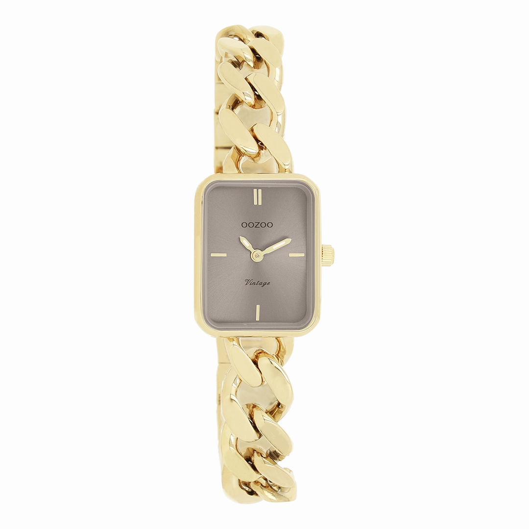 Gold coloured OOZOO watch with chunky chain bracelet - C20363