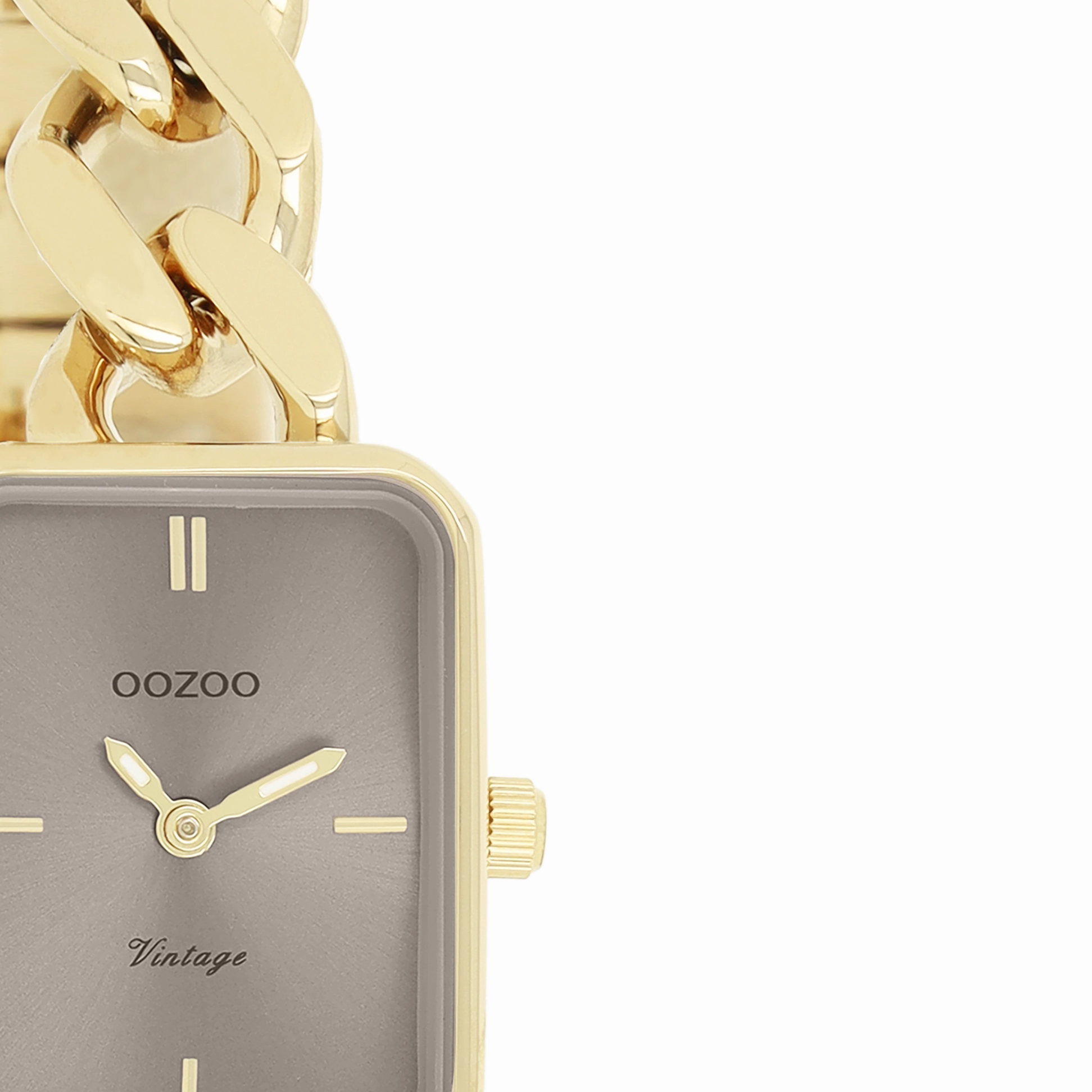 Gold coloured OOZOO watch with chunky chain bracelet - C20363