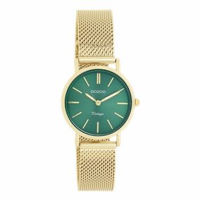 Gold coloured OOZOO watch with metal mesh bracelet - C20297