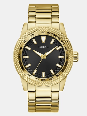Gold-Tone and Black Analog Watch
