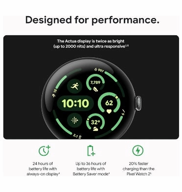 GOOGLE PIXEL WATCH 3 45MM MATTE BLACK/OBSIDIAN