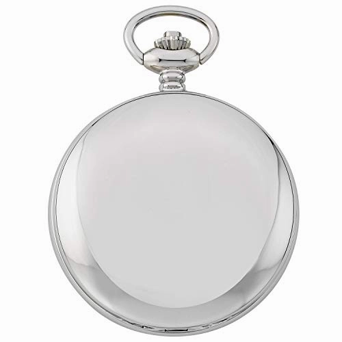 Gotham Men's Classic Silver-Tone Polished Case Double Hunter 17 Jewel Mechanical Pocket Watch # GWC18807S