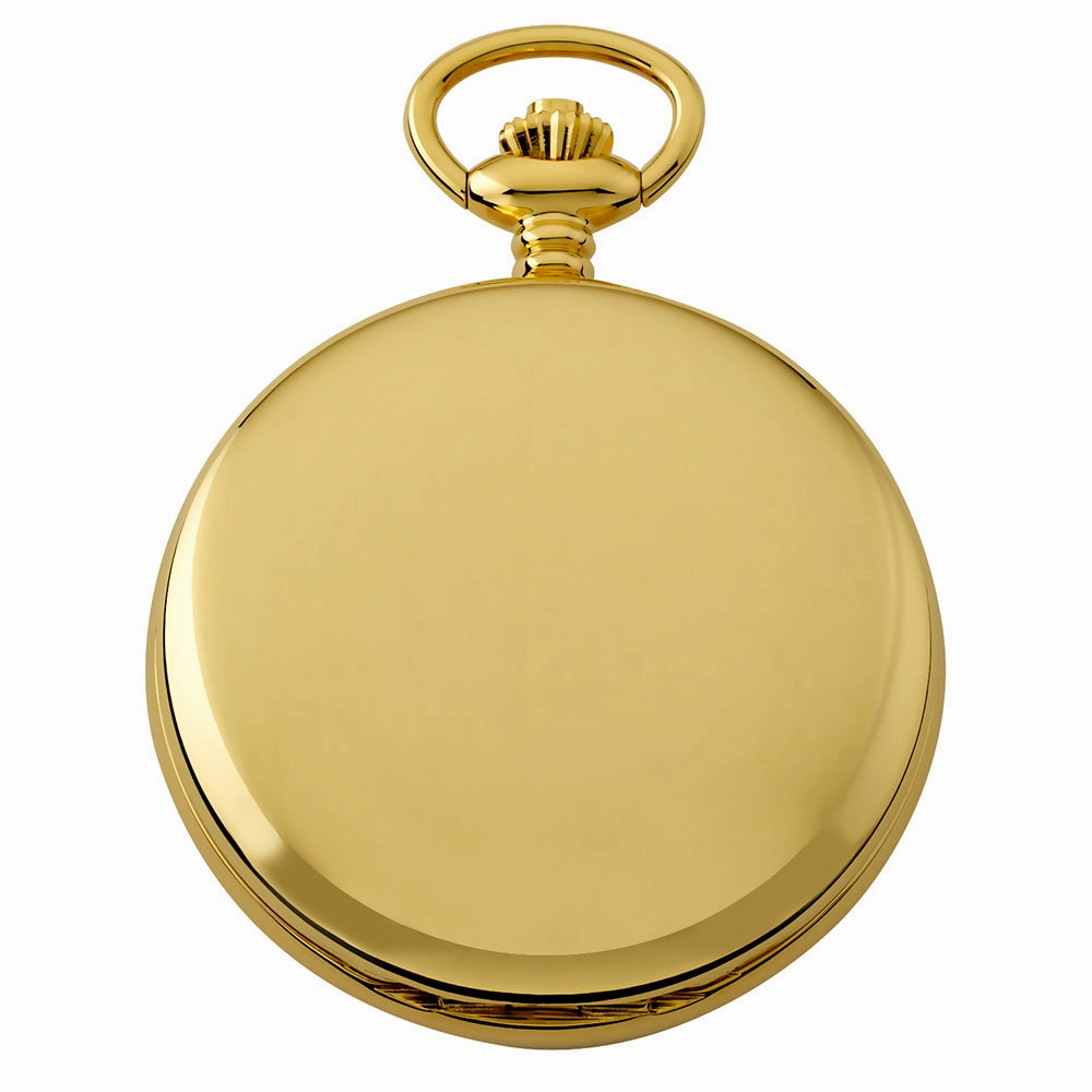 Gotham Men's Gold-Tone Railroad Style Double Hunter 17 Jewel Mechanical Pocket Watch # GWC18806G