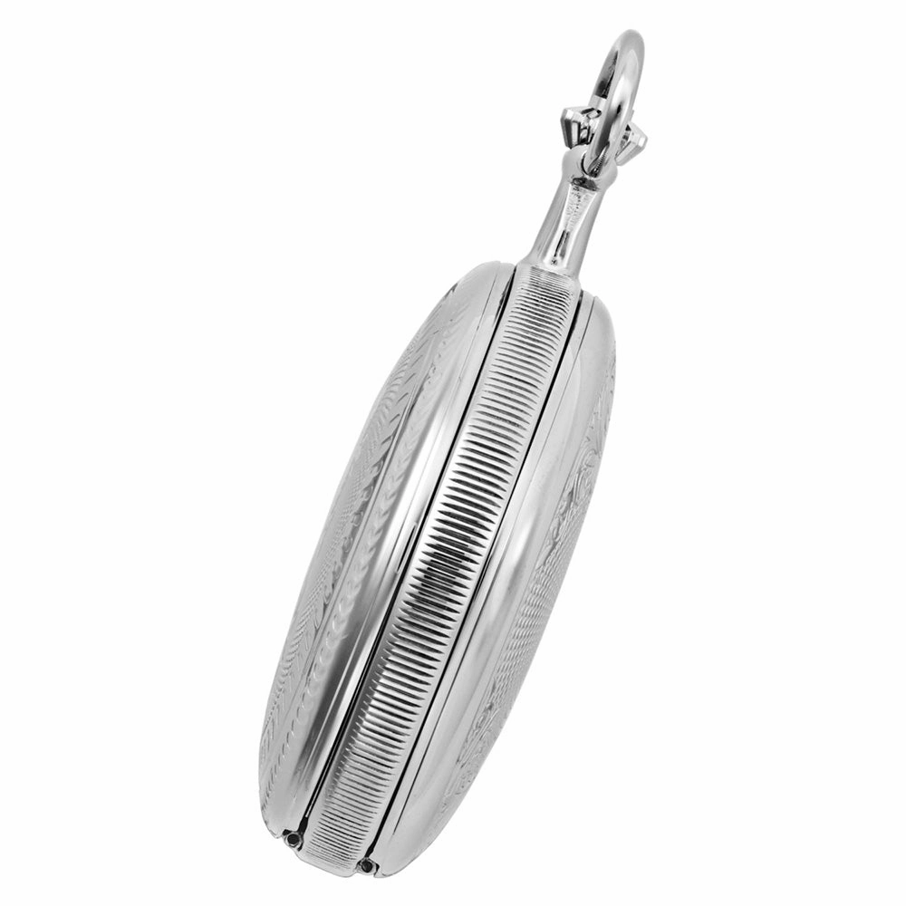 Gotham Men's Silver-Tone 17 Jewel Mechanical Double Cover Pocket Watch # GWC14051SA