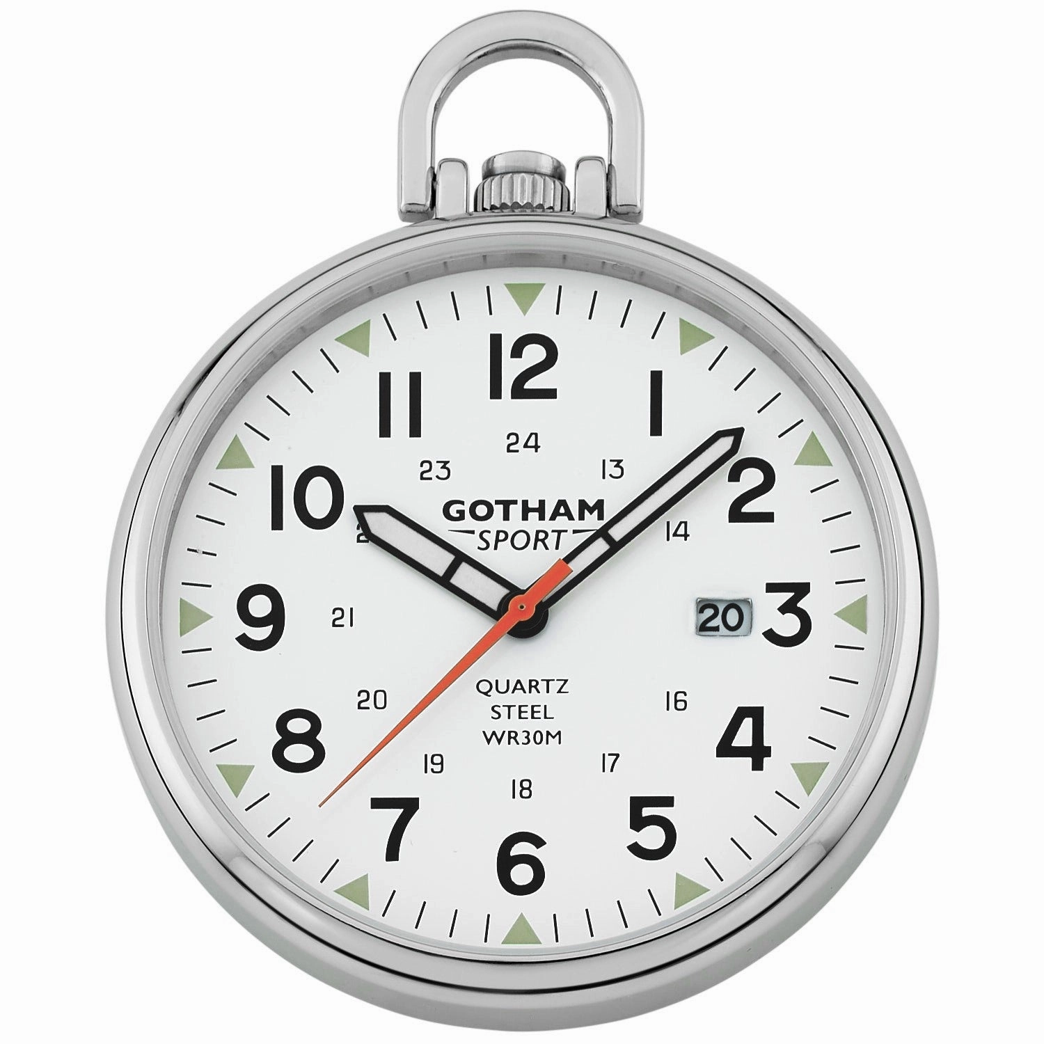 Gotham Men's Sport Series Stainless Steel Analog Quartz Date Pocket Watch # GWC14109S