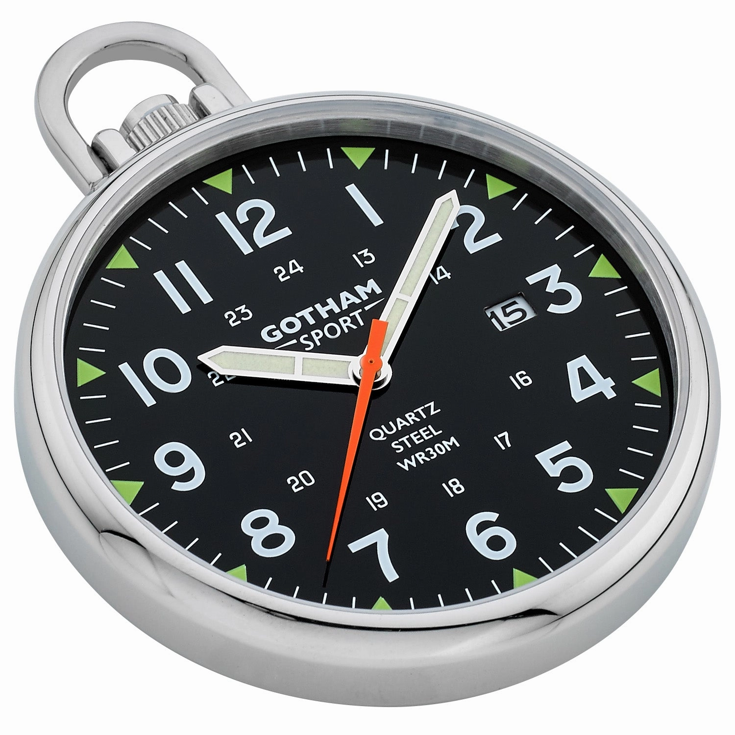 Gotham Men's Sport Series Stainless Steel Analog Quartz Date Pocket Watch # GWC14109SB