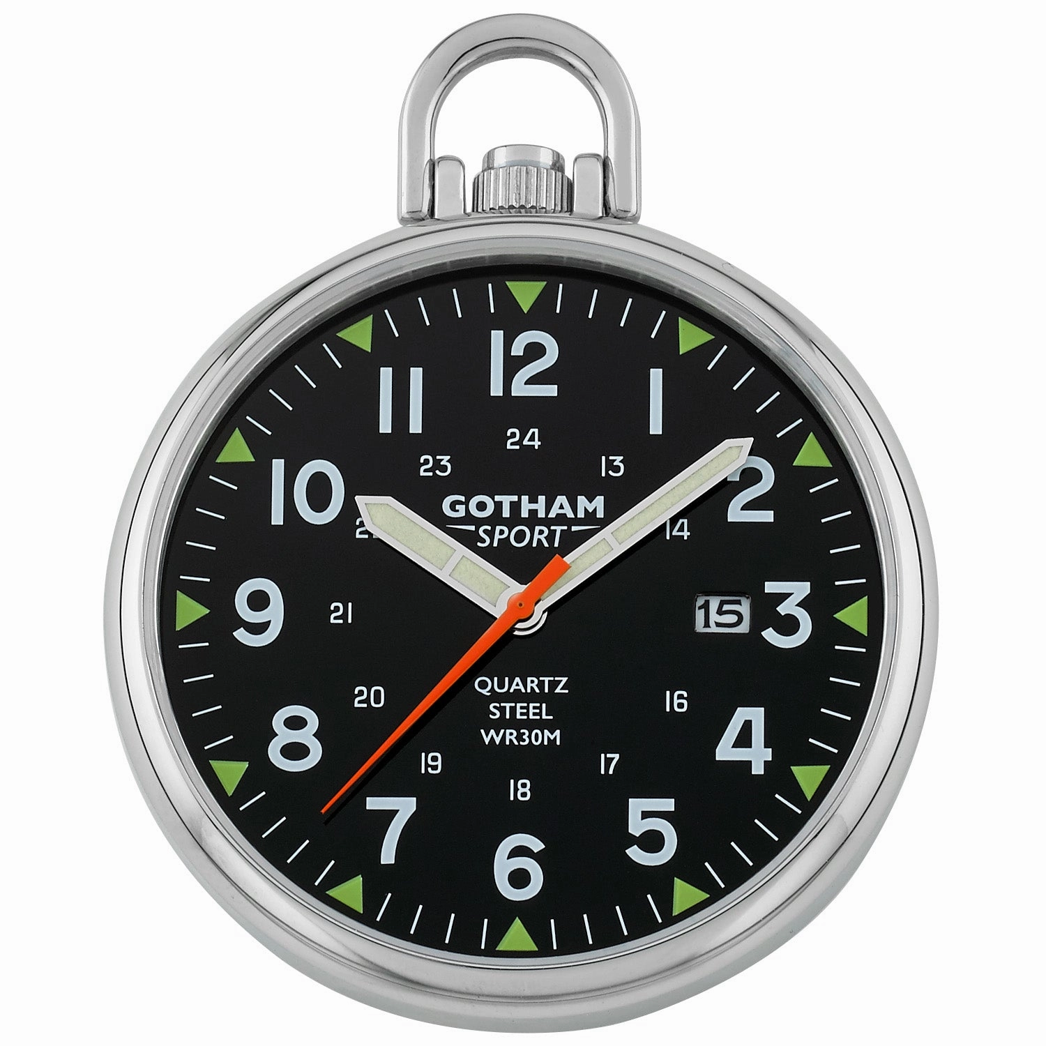 Gotham Men's Sport Series Stainless Steel Analog Quartz Date Pocket Watch # GWC14109SB