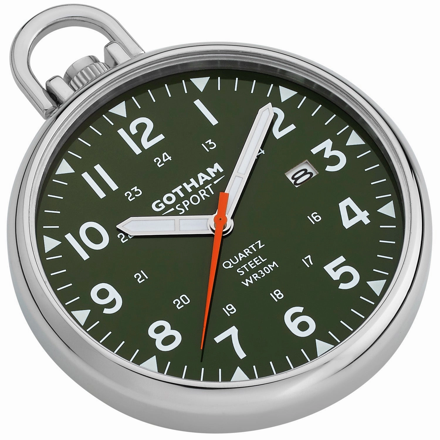 Gotham Men's Sport Series Stainless Steel Analog Quartz Date Pocket Watch # GWC14109SG