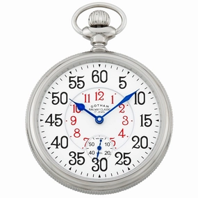 Gotham Men's Stainless Steel Mechanical Hand Wind Railway Classic Nostalgia Series Pocket Watch # GWC14124S