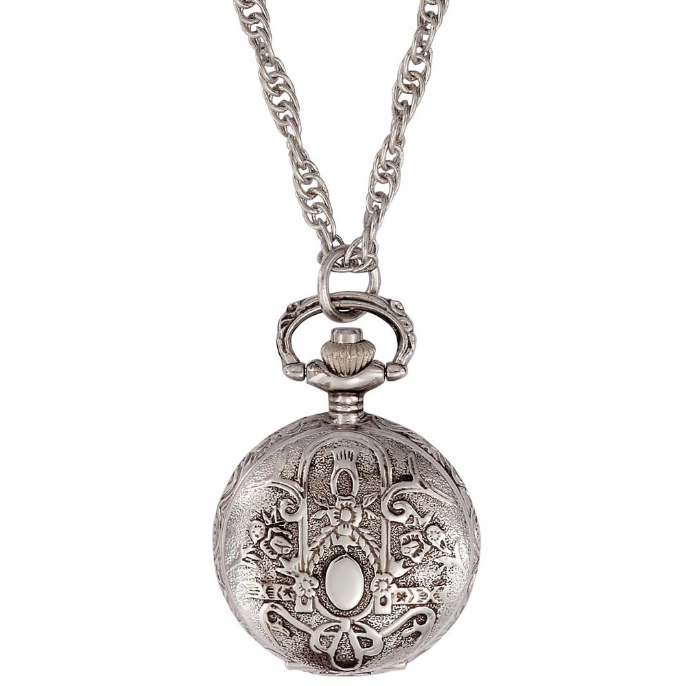 Gotham Women's Antique Design Silver-Tone Quartz Fashion Pendant Watch # GWC14119SB