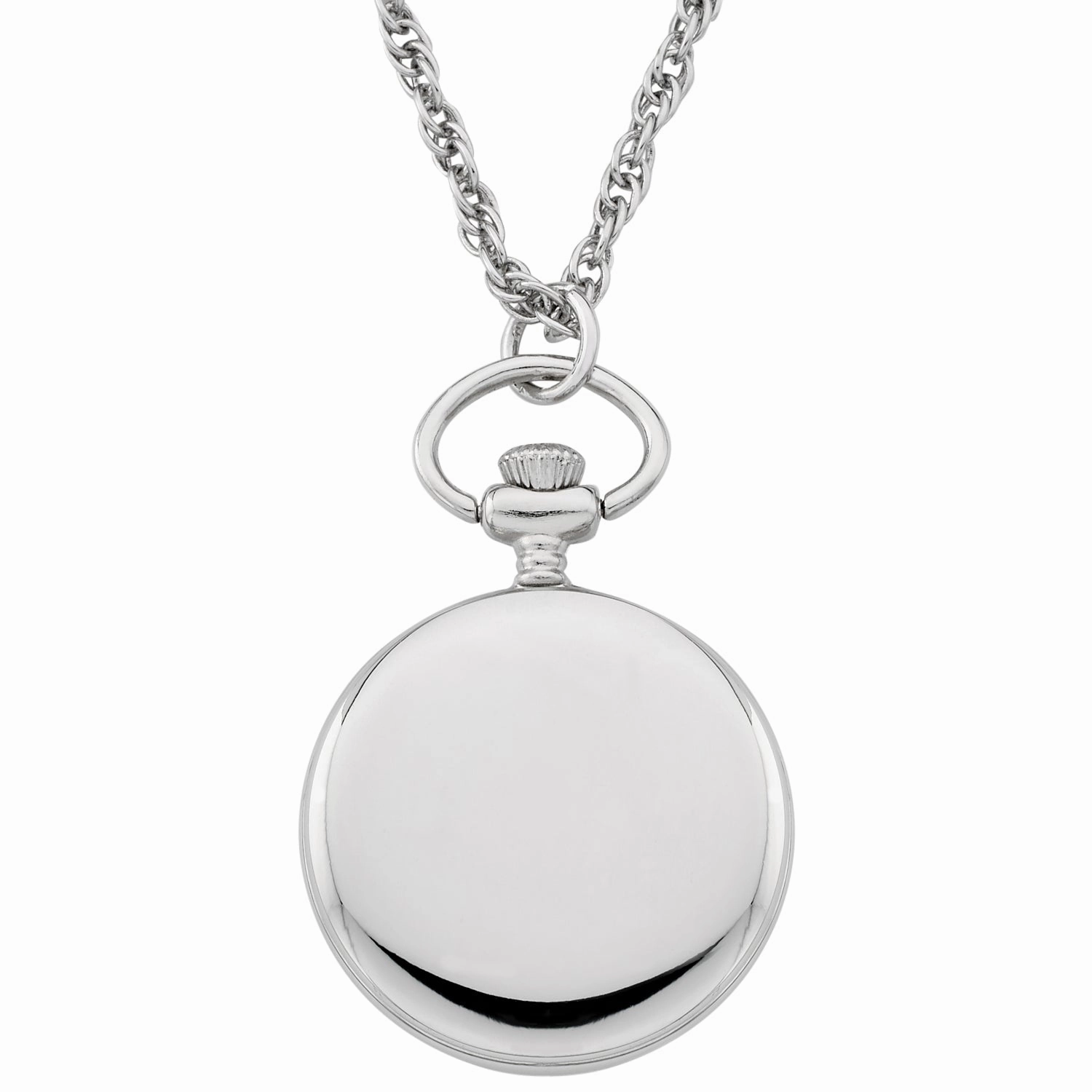 Gotham Women's Silver-Tone Open Face Pendant Watch with Chain # GWC14138SR