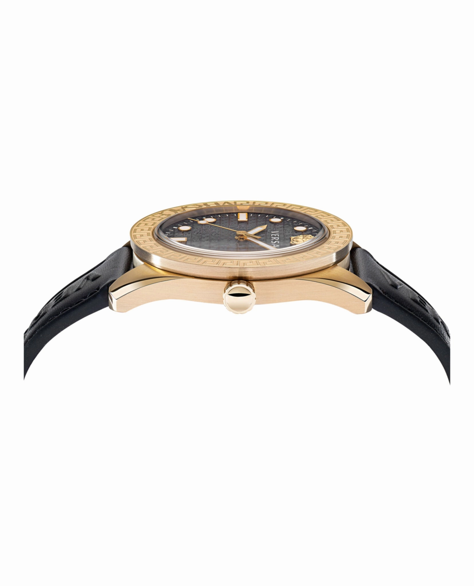 Greca Dome Leather Strap
