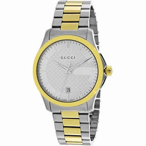Gucci Men's Watch - G-Timeless Quartz Silver Dial Two Tone Steel Bracelet | YA126450