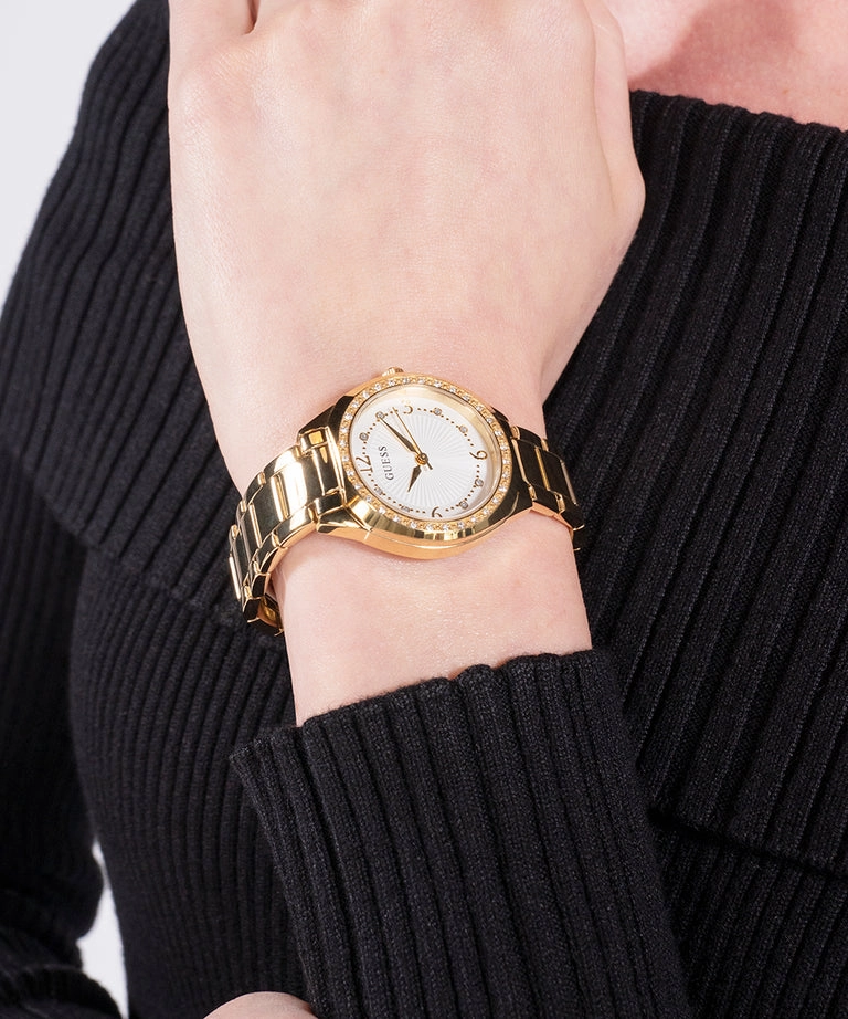 Guess Charlotte Crystal Gold-Tone Analog Watch GW0767L2