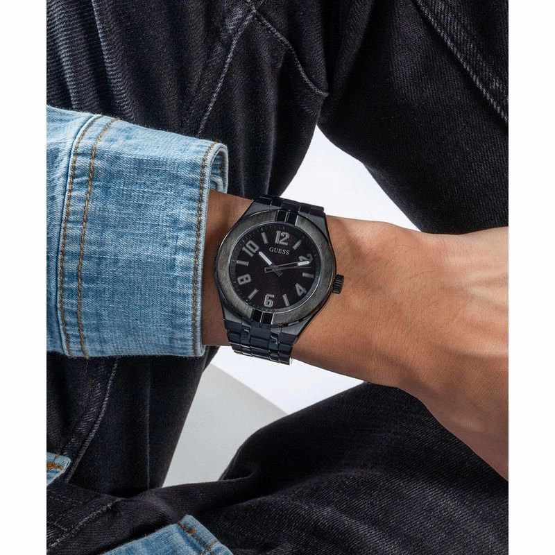 Guess Escape Black Dial Analog Watch