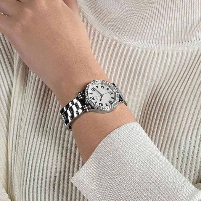 Guess Fawn Silver Dial Stainless Steel Watch GW0686L1