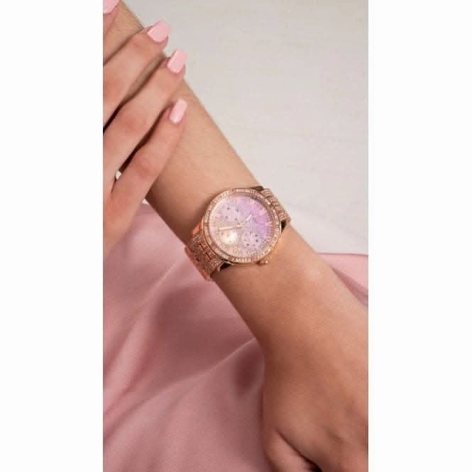 Guess Ladies Cascade Stainless Steel Rose Gold Watch GW0365L3