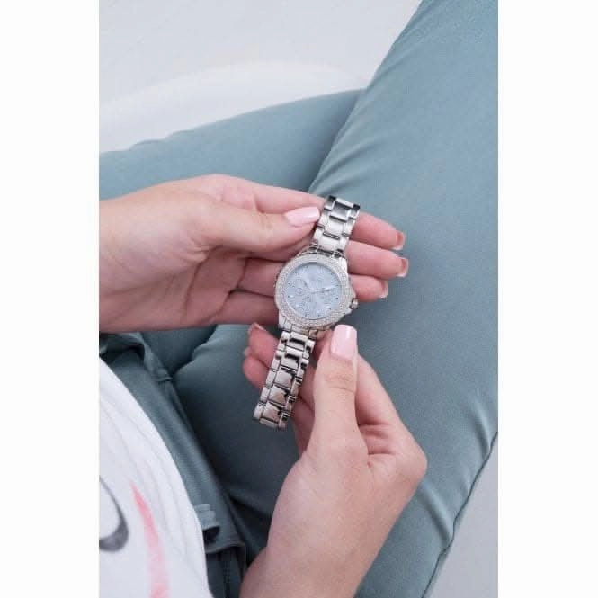 Guess Ladies Crown Jewel Stainless Steel Silver Watch GW0410L1