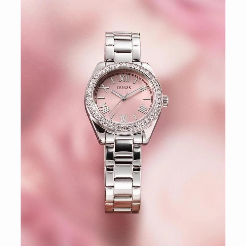 Guess Ladies Silver Tone Analog Watch